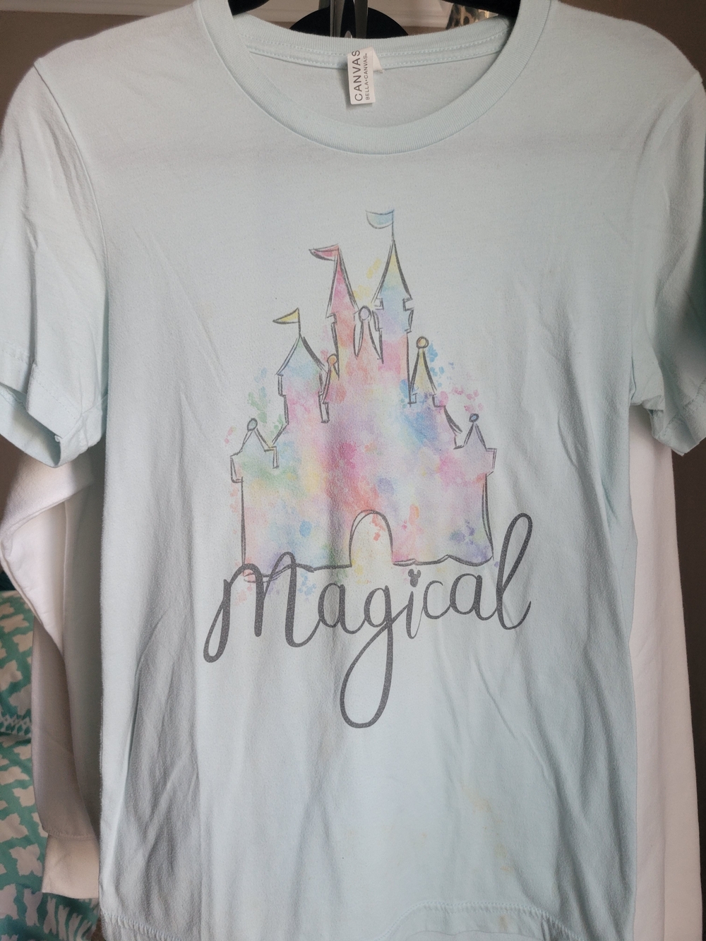 Bella Canvas Light Blue 'Magical' Castle Graphic Tee